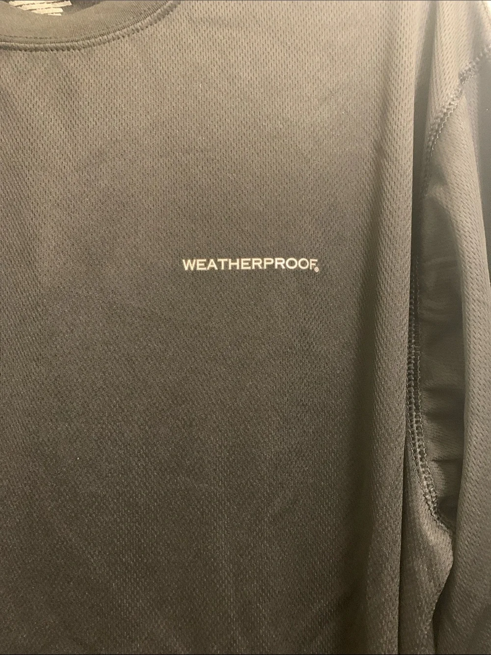 Weatherproof Men’s Long Sleeve Crew Neck Shirt - Black
